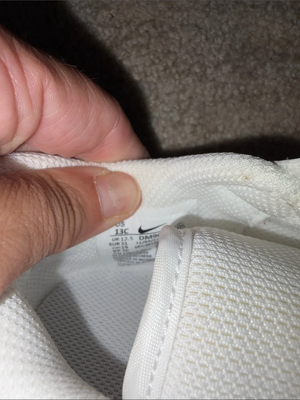 Brand New Nike Kids White Sneakers with Gum Outsole